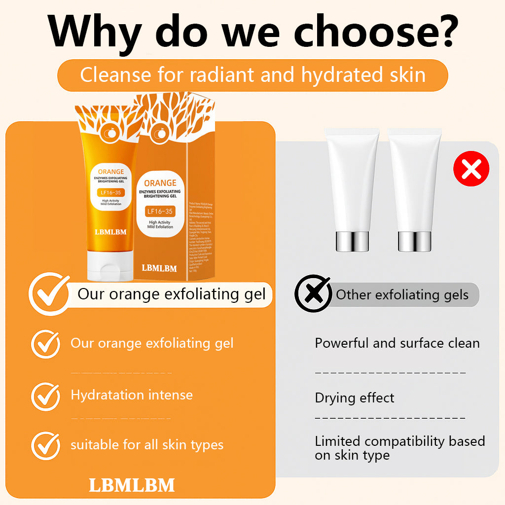 💥Flash Deal💥LBMLBM® Orange Enzyme Exfoliating Gel Goodbye Dark Spots & Roughness