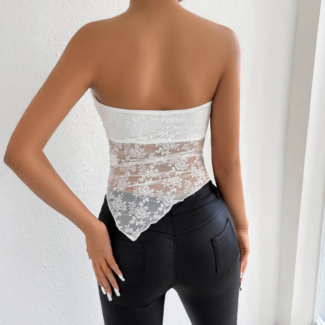 Off-Shoulder Lace Bandeau Women's T-Shirt