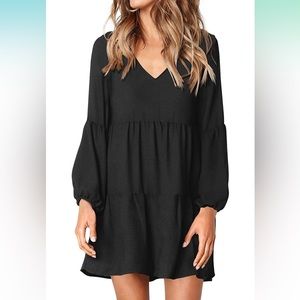 Women's V-Neck Belted Straight Dress